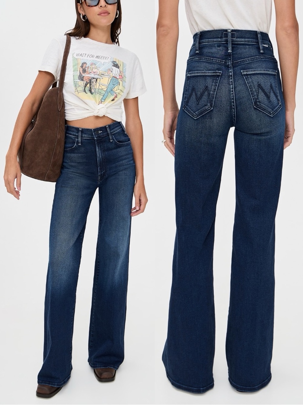 MOTHER Hustler Roller Sneak Jeans Heirloom Blue Size 27 EUC